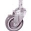 Swivel/Swivel Brake Institutional Castor TPR Wheel, Flange Bearing Fitted with Solid Stem