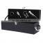 Black color empty PU leather wine display box