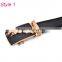 Men Genuine Leather Black Automatic Buckle Belt