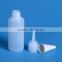 Clear HDPE white fast rubber plastic bottle packing with dropper