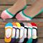 On sale! cute hot teen girl socks striped invisible socks anti slip shoe liner socks