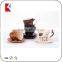 wholesale 180cc colored with coffee logo ceramic biscuit cups tea cup and saucer ceramic