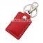 2016 bulk cheap promotional custom made pu leather keychain for advertising