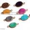 Wholesale Natural Drusy Stone Jewelry Titanium Drusy Connector
