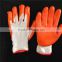 High Quality 7g Orange Natural Rubber Palm Coated Cotton Safety Glove