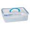 4000ml Stackable Clear Plastic Food Storage Container With Lid &handle