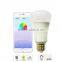 AC100-240V E27 6W bluetooth RGBW led bulb control by smart phone