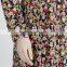 F5W11017 2016 Latest Fashion Printed Blouse Women Contrast Collar Dress Shirt