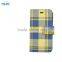 2015 New Trendy Colorful Stripe Pattern Denim Leather Case For BlackBerry Z10 with Card slots and PVC ID slot