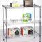 3 Tiers Steel Metro Shelf ;Steel Wire Shelf System With Chrome Finish