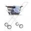 Rolling Laundry Cart Tubular Metal Frame Heavyweight White Bag Wheels Home NEW