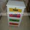 wooden cabinet with 3drawers/colorful wooden storage cabinet/wooden chest