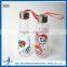 printed glass water bottle with protective sleeves and ribbon