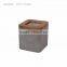 Square Concrete and Wood/Bamboo pen holder for office use