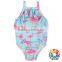 Summer Kids Swimwear Fish Scale Pattern Design Ruffle Sleeveless Wholesale Baby Girls Swimsuit