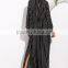 Maxi Black White Striped Women Long Dress Long Sleeve Fall Dress Beach Party Dresses