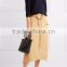 Wholesale Women Apparel Beige-color Cotton-poplin Wrap Midi Skirt(DQE0385SK)