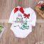 2017 New Arrival Latest Newborn Baby Clothes Hot Sale Cotton Kid Bodysuit Clothing Printed Red Christmas Customize Baby Romper