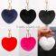 2017 new imitation rabbit fur heart-shaped pendant fashion fur hair ball bag key chain phone accessories ornaments
