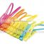 Pack of 12 Clothes Peg Clip Pins Rope Hanging Clothesline Windproof Hanger (Multicolor)