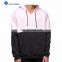 New Fashion 2017 New Style Men Kangaroo Pocket Color Blocked Pink&Black Pullover Hoodies