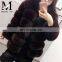 2017 New Latest Girls Fox Fur Coat With Trim / Ladies Long Coat Design