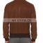 Men's Light Brown leather Bomber jacket with zipper