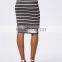 2015 Fashion Stripe Tie Waist Midi Skirt Indian Skirts Wholesale