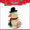 Christmas plush white snowman with red scarf and black hat