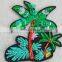 2017 new design coconut tree sequin patch beaded applique