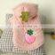 Cute Pet dog Cat pink strawberry apparel fleece Clothes Hoodie
