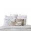 Wholesale European Size Cotton Gauze Custom Embroidered White Duvet Cover Set