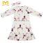Boho Style Long Sleeve Floral Skull Ruffle Baby Girl Casual Dress