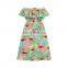 Posh Girl Purple Flower Off Shoulder Summer Maxi Dress