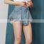 TWOTWINSTYLE Summer Denim ladies shorts High Waist Pocket Tassel Fashion New