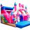 Movable princess pink inflatable kids play bouncy castle for sale