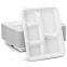 Rectangle Plate with 5 Compartment -Super Strong - Unbleached Sugarcane Bagasse plates-Home COMPOSTABLE Biodegradable ECO Friendly