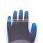 Blue Nitrile Coated Assembly Line Working Gloves With 15Gauge Nylon Spandex Liner For Sharp Metal Engineering Cargo Handling