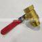 Custom Male Thread Metal Handle Brass Ball Valve With Red Handle For Gas Or Water