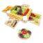 Wine Wood Bamboo Cheese Charcuterie Board Set With Removable Slate Cutlery Set