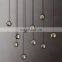 Custom Eclatant Modern Brass k9 Crystal Glass  LED linear Chandelier For Living Room Restaurant Hotel Home Office Decor