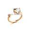 Yiwu cheap price gold adjustable heart shape ring design for girl