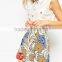 Women's Clothing Latest Fashion Summer Flutter Paillette Skirt in Oversized Floral Print