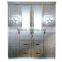 Armoire 4 doors black color middle double mirror pvc coated Armoire