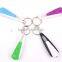 Powerful LED Keychain Mini Flashlight Plastic and metal key chain press button LED Light Lamp portable Keyring