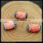 LFD-0044B Wholesale Shell Beads Engraved Flowers Pink Round Tube Connector Paved Crystal Rhinestone Spacer Beads Jewelry