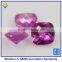 wholesale synthetic square checker cut pink ruby corundum stones