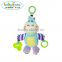 Babyfans popular cute design baby crib hanging toy baby squeaky rattles hot selling soft plush monkey toys