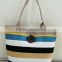 hot sale fashion canvas strip trendy beach bag
