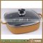 With Glass Lid Die Cast Aluminium Square cast iron fry pan with handle
